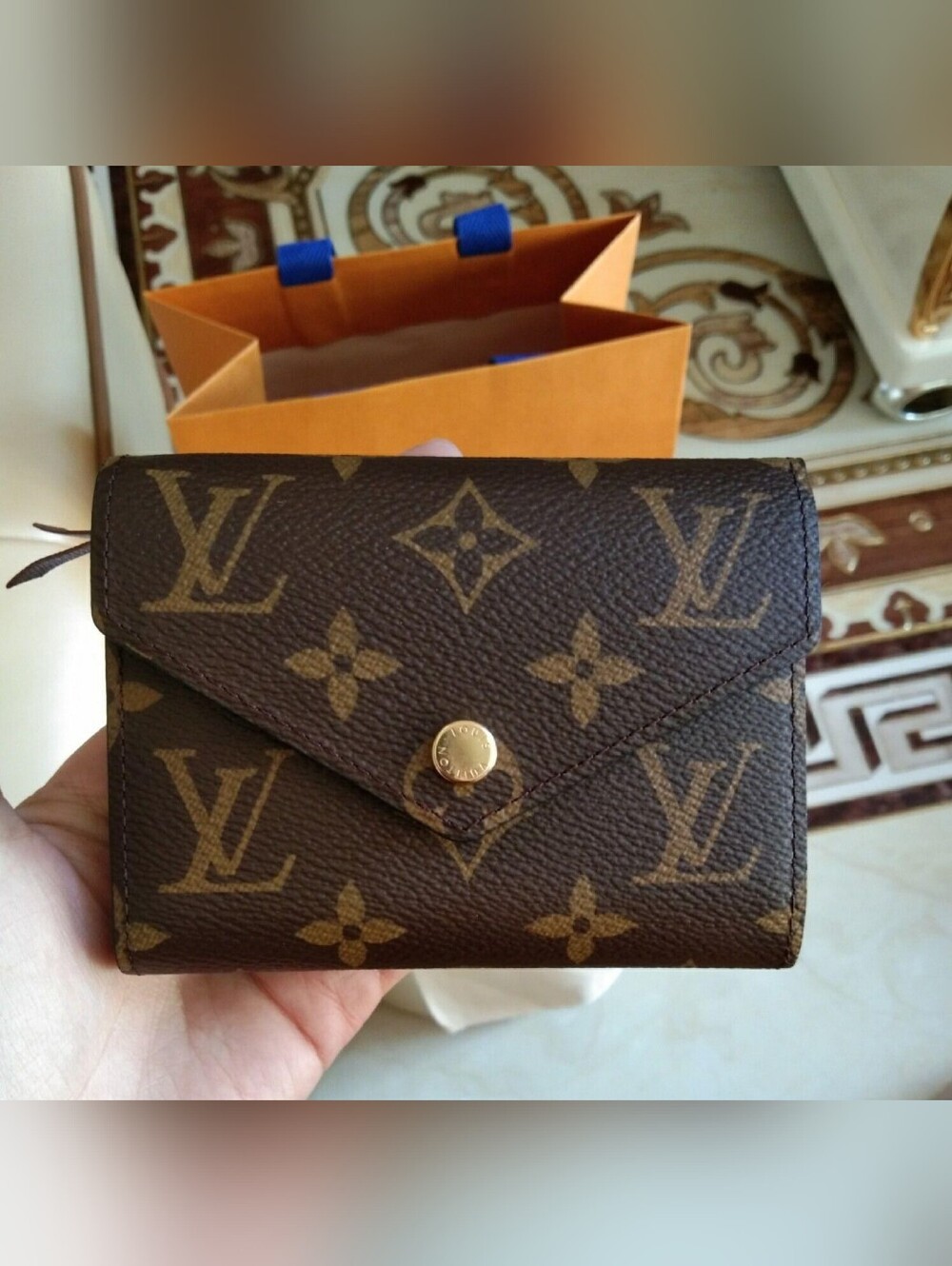 Louis Vuitton Brown Monogram Canvas Compact Envelope Wallet